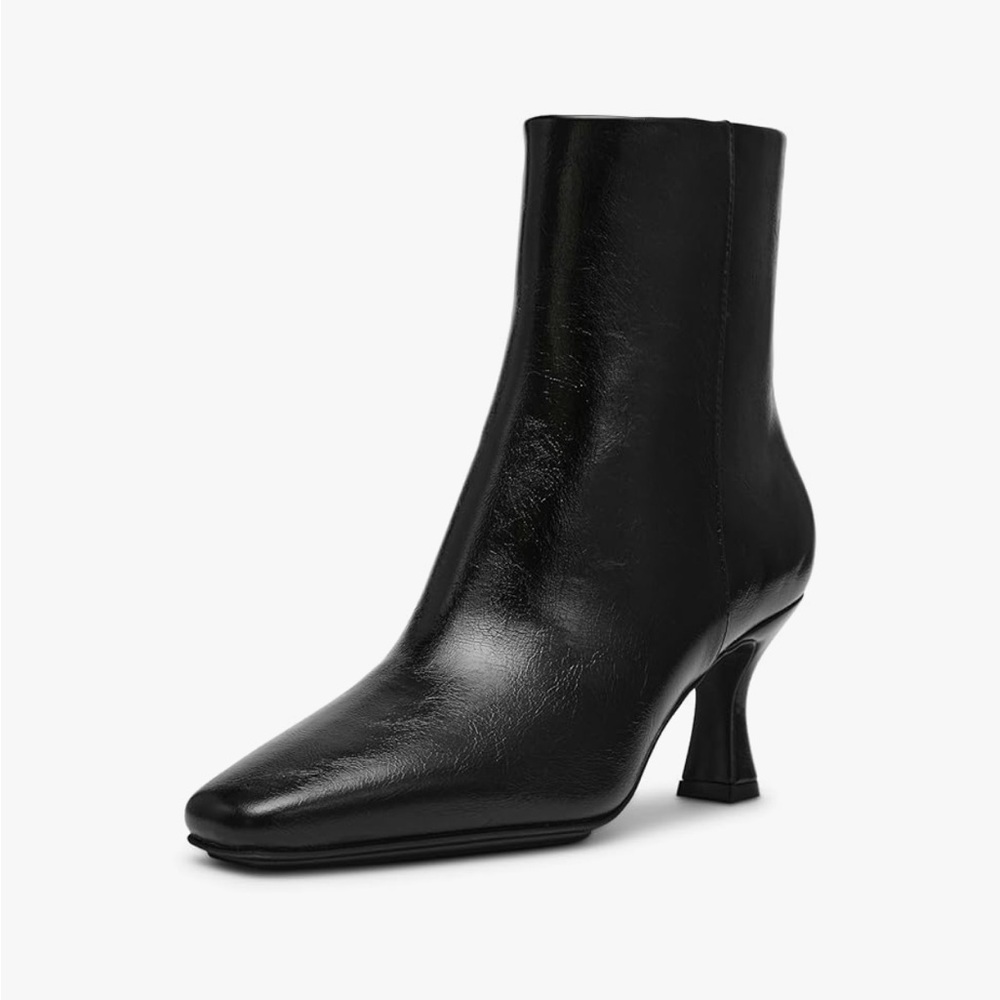 Anne Klein Pablo Faux Leather Black Ankle Boots